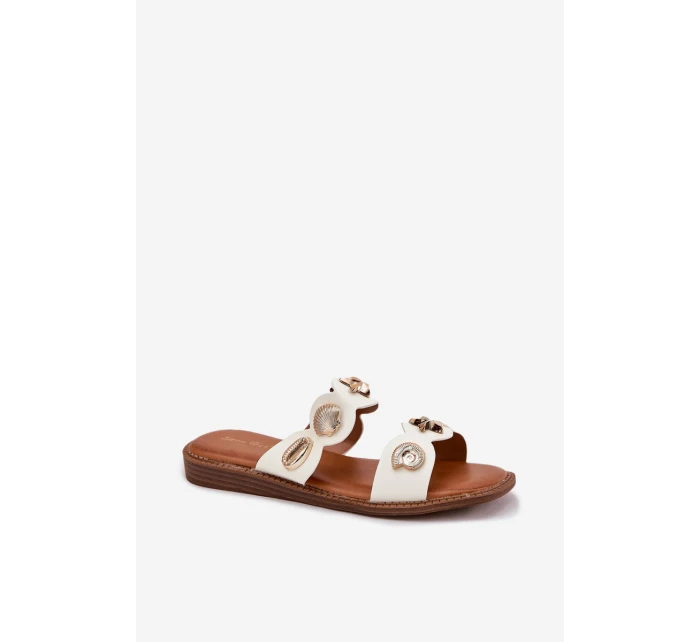 Dámské Pantofle Se Zlatými Bílé model 21699117 - Boto