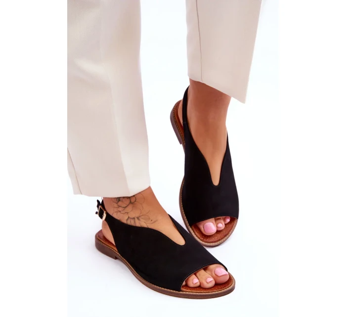 Dámske semišové sandále Lewski Topánky 3220/X Čierne Dámske semišové sandále Lewski Topánky 3220/X Čierne