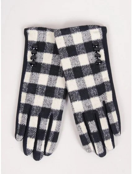 Dámske rukavice RES-0092K-345C Black with white - Yoclub