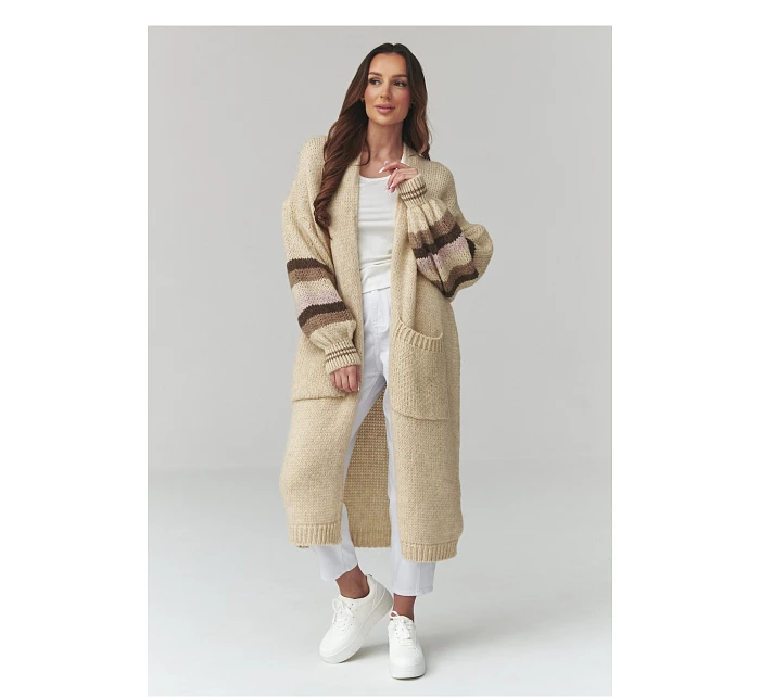 Zapínanie svetra model 226865 Makadamia Zapínanie svetra model 226865 Makadamia