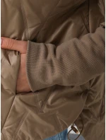 Dámská přechodná prošívaná bunda s kapucí camel Dstreet model 21995988 - FashionStreet