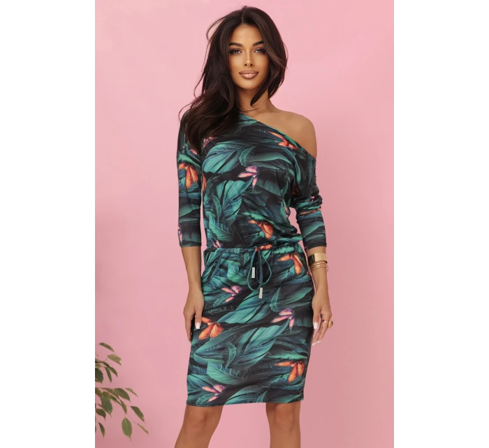 13-166 Športové šaty s vreckami a viazankou - 3D listy