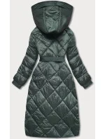Dámska dlhá páperová bunda zelená (ag1-j9081)