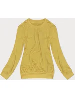 Dámska tenká mikina s rebrovanými manžetami žltá (68W05-117)