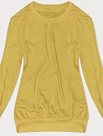 Dámska tenká mikina s rebrovanými manžetami žltá (68W05-117)