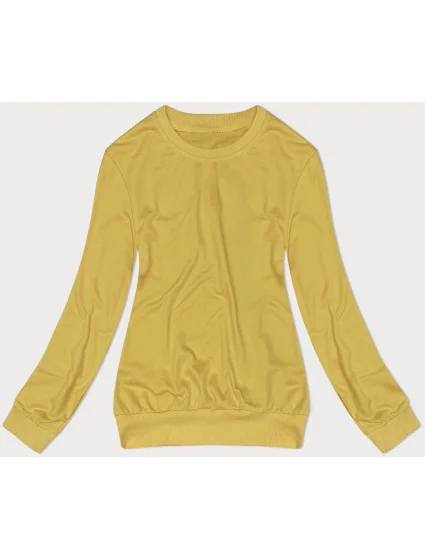 Dámska tenká mikina s rebrovanými manžetami žltá (68W05-117)