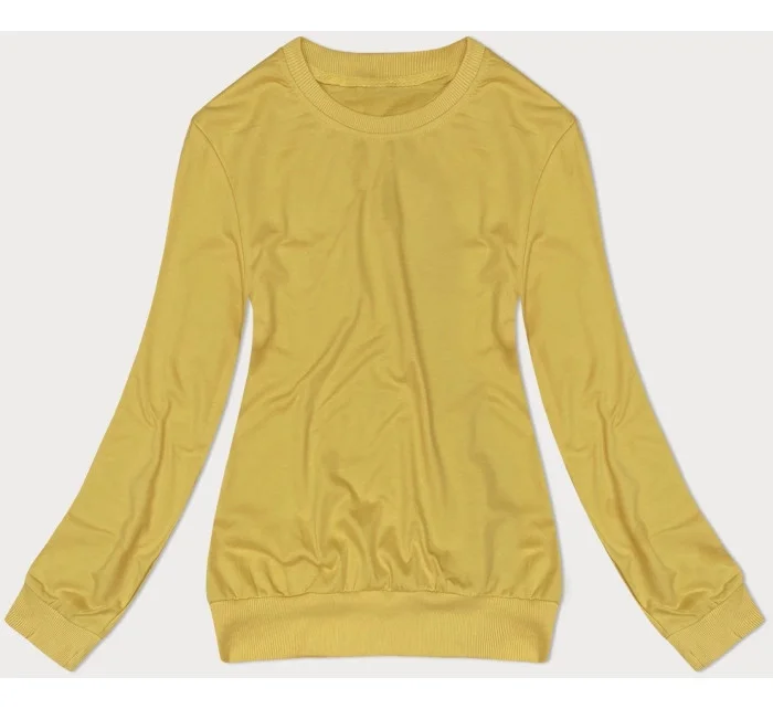 Dámska tenká mikina s rebrovanými manžetami žltá (68W05-117)