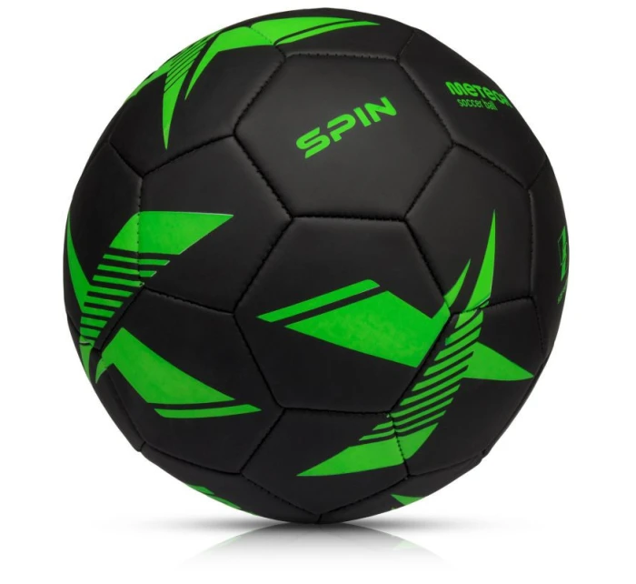 Meteor Spin 5 futbalová lopta čierna/zelená Meteor Spin 5 futbalová lopta čierna/zelená