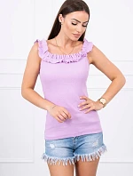 Španielska blúzka s volánikmi fialová