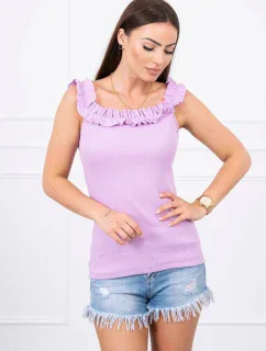 Španielska blúzka s volánikmi fialová