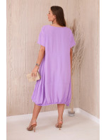 Nadrozmerné šaty s vreckami svetlo fialové