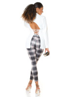 Sexy high-waist trousers with checked pattern