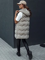 Dámska prešívaná vesta s kapucňou TAMIRA béžová FashionStreet TY4528