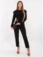 Elegantná vankúšová blúzka čierna (21898)