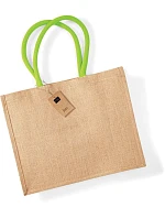 Westford Mill W 407 Jutová nákupná taška „Classic“ 50.0407 prírodná/limetkovozelená
