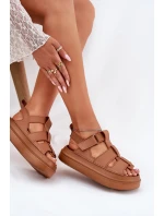 Sandały Damskie Na Platformie Camel Nitavelia Sandały Damskie Na Platformie Camel Nitavelia