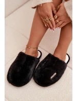 Kožešinové dámské pantofle černé Belinna
