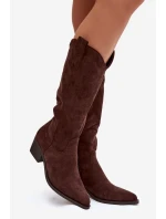 Kozačky Kovbojky Dámské Čokoládové Jazelle