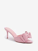Dámske lodičky na podpätku s mašľou a imitáciou semišu Pink Magnolia