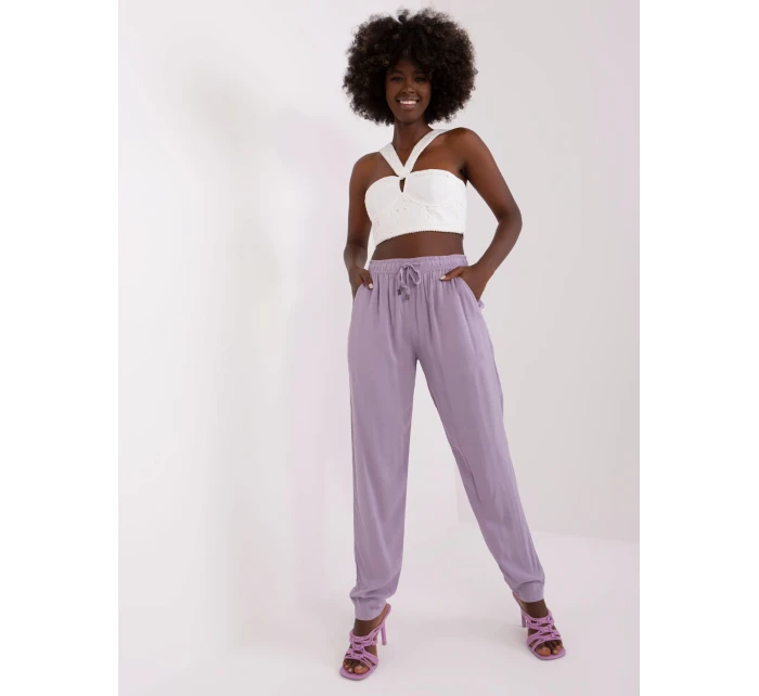 Nohavice D73760M61869O svetlo fialové