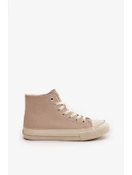 Dámske zateplené tenisky z eko kože Beige Big Star