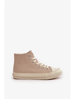Dámske zateplené tenisky z eko kože Beige Big Star