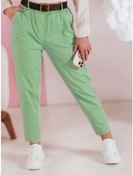 Dámske ležérne nohavice s opaskom SOFELIA svetlozelená FashionStreet UY2506 Dámske ležérne nohavice s opaskom SOFELIA svetlozelená FashionStreet UY2506