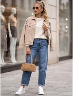 Jeansy damskie fit z paskiem niebieskie model 22361850 - FashionStreet Jeansy damskie fit z paskiem niebieskie model 22361850 - FashionStreet
