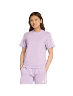 Dámske bavlnené tričko adidas Essentials 3-Stripes svetlo fialové JV7362 Dámske bavlnené tričko adidas Essentials 3-Stripes svetlo fialové JV7362