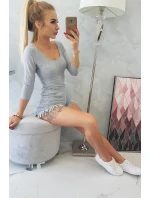 Halenka s kulatým výstřihem šedá melanžová Halenka s kulatým výstřihem šedá melanžová