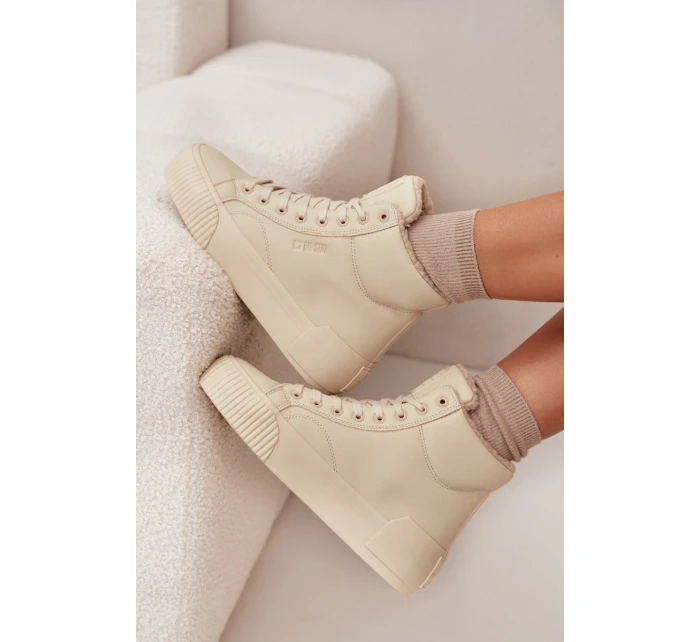 Ocieplane Trampki Damskie Na Platformie Big Star OO274795 Beżowe Ocieplane Trampki Damskie Na Platformie Big Star OO274795 Beżowe