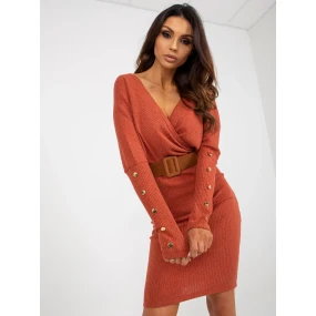 Dámske šaty TW SK BE BQ183.19 tmavo oranžová - FPrice Dámske šaty TW SK BE BQ183.19 tmavo oranžová - FPrice