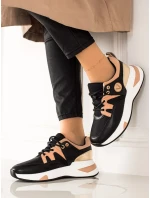 Výborné dámské tenisky černé bez podpatku Výborné dámské tenisky černé bez podpatku