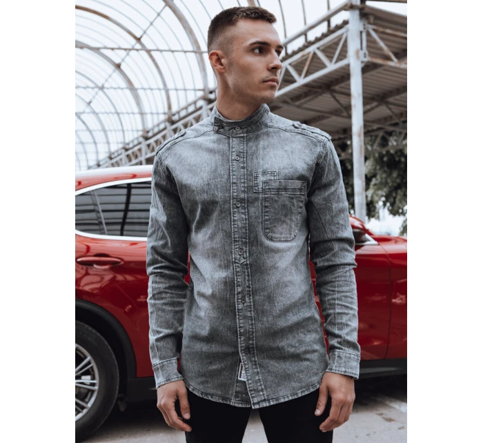 Pánska sivá košeľa FashionStreet DX2585