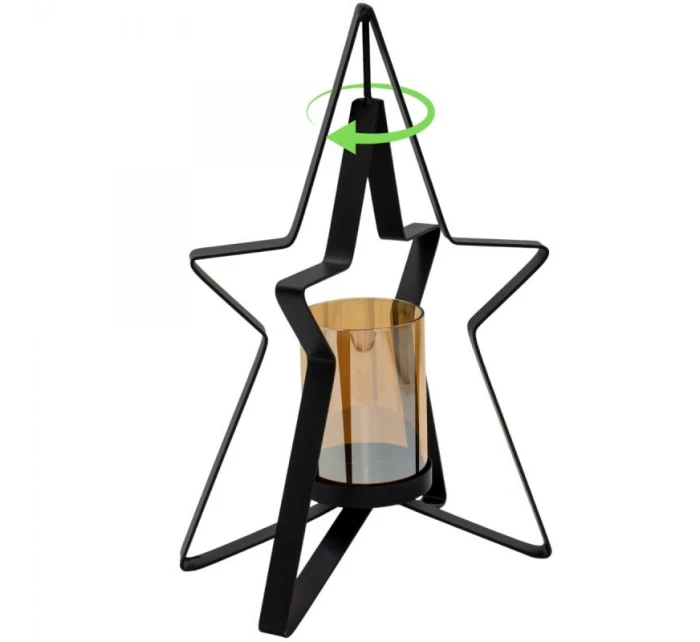 KOVOVÝ SVIETNIK 31,5 CM HVIEZDA SĽUDA