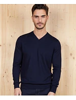 Men Pánský svetr s výstřihem do V deep black model 22500670 - NEOBLU Men Pánský svetr s výstřihem do V deep black model 22500670 - NEOBLU