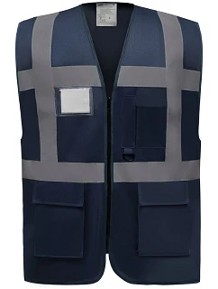 Yoko HVW 801 Hi-Vis multifunkčná vesta 79.W801 tmavomodrá
