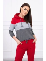 Farebná pruhovaná sada červená+sivá