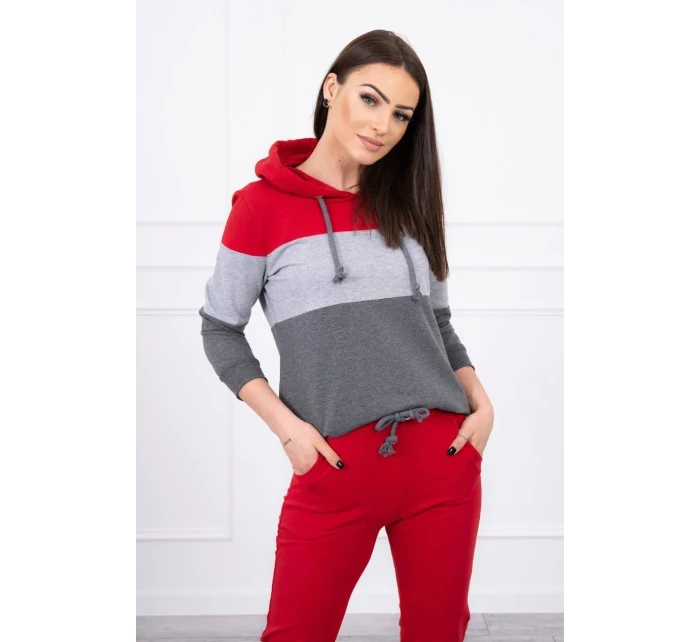 Farebná pruhovaná sada červená+sivá