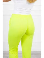 Bavlněné kalhoty žluté neonové