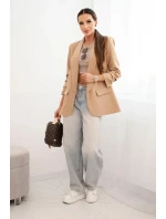 Elegantné sako s klopami ťavej farby