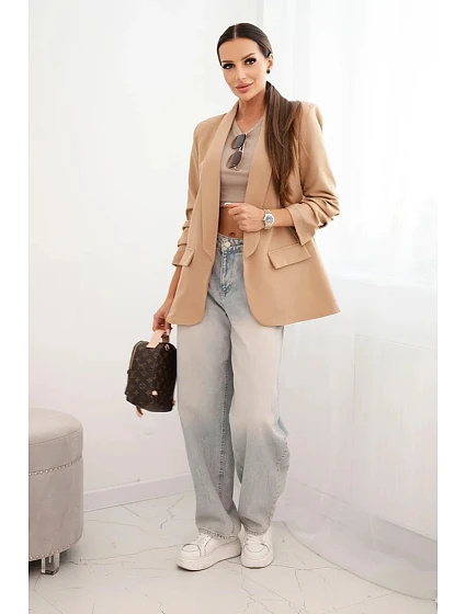 Elegantní sako s klopami model 21407147 - K-Fashion