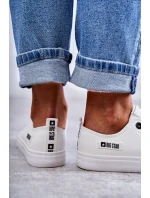 Damskie Skórzane Niskie Trampki Big Star KK274010 Białe