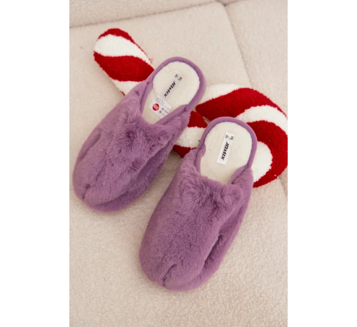 Kožešinové dámské pantofle fialové model 21772478 - Boto