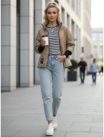 Dámska prešívaná prechodná bunda v ťavej farbe FashionStreet TY5543