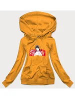 Dámska športová mikina v horčicovej farbe s kapucňou (N4596) Dámska športová mikina v horčicovej farbe s kapucňou (N4596)