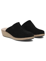 Čierne kožené žabky na platforme Filippo DK7567