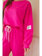 Súprava tepláky + nohavice maslová látka fuchsiová