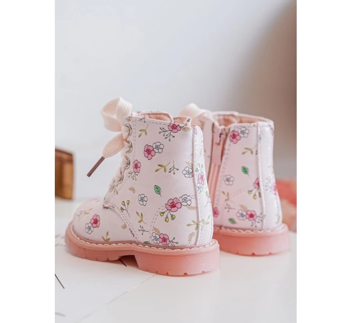 Ocieplane Botki Dziecięce Na Suwak Różowe Dolida Ocieplane Botki Dziecięce Na Suwak Różowe Dolida