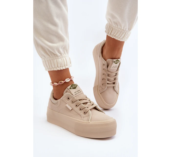 Trampki Damskie Na Platformie Lee Cooper LCW-24-31-2181 Beżowe Trampki Damskie Na Platformie Lee Cooper LCW-24-31-2181 Beżowe
